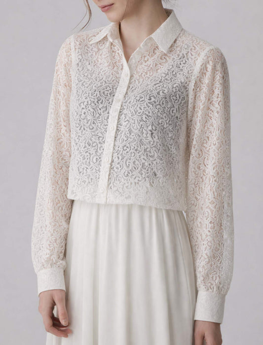 衿付レースブラウス