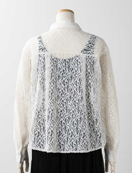 衿付レースブラウス