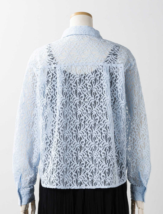 衿付レースブラウス