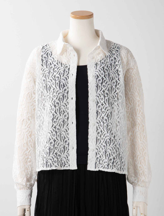 衿付レースブラウス