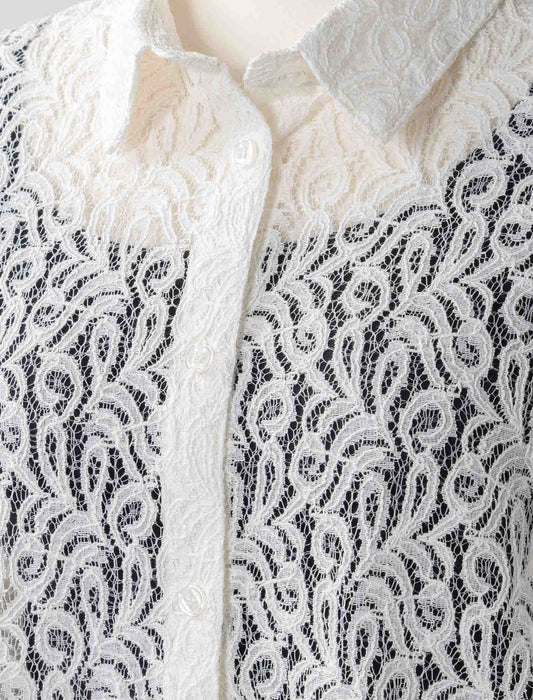 衿付レースブラウス