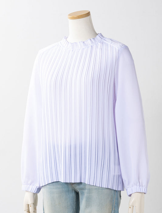 ドレープサテンプリーツブラウス