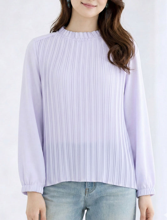 ドレープサテンプリーツブラウス