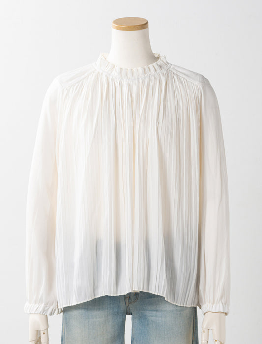 ドレープサテンプリーツブラウス