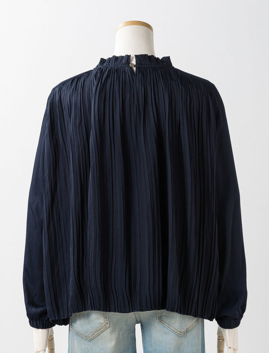 ドレープサテンプリーツブラウス
