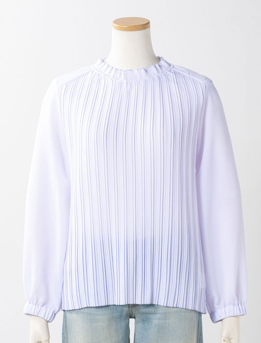 ドレープサテンプリーツブラウス