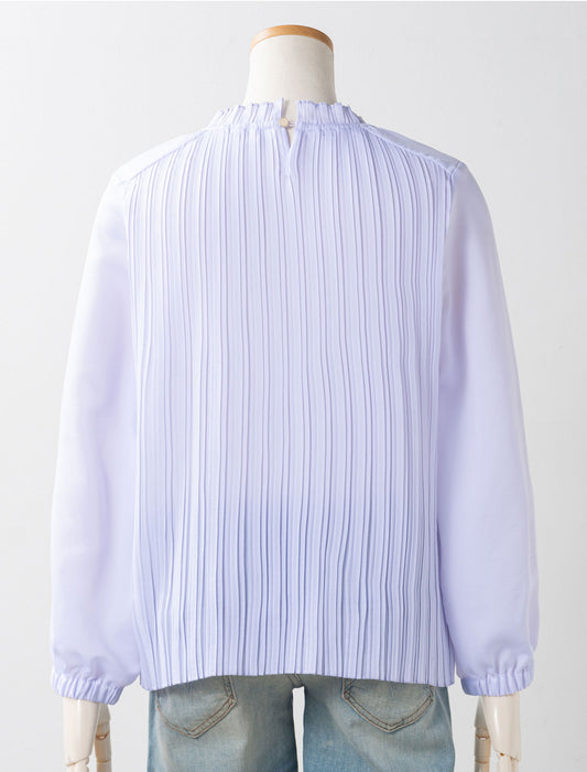 ドレープサテンプリーツブラウス