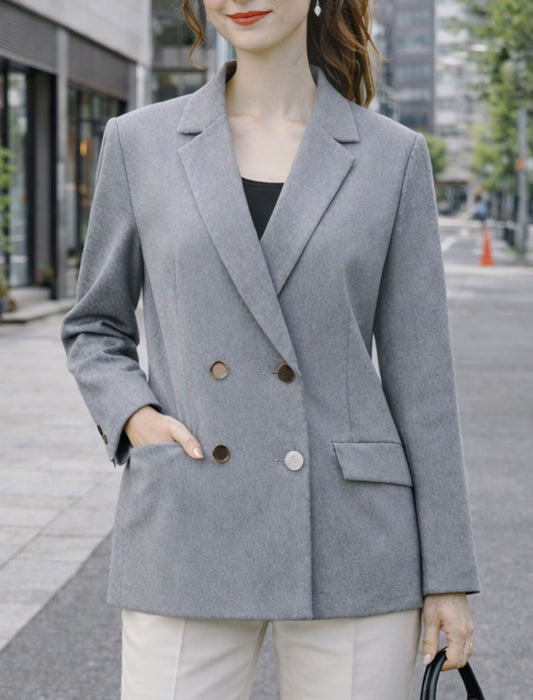 ストレッチツイルWボタンテーラードジャケット