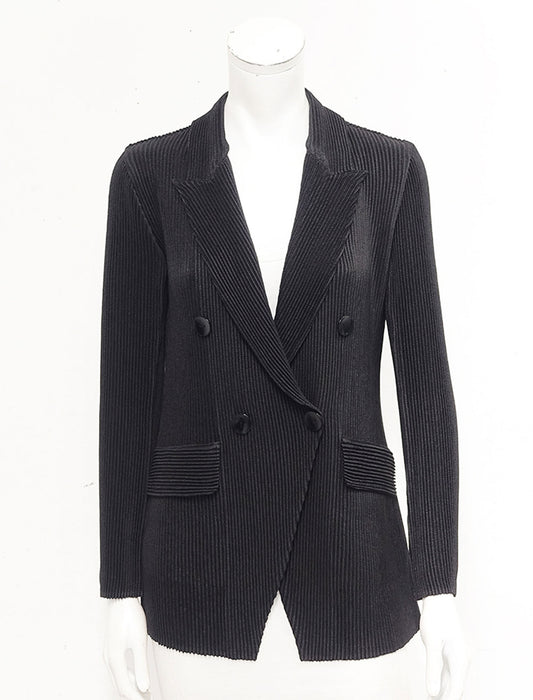 ＜SPECCHIO＞シャトルプリーツ ピークドラペル ダブルブレスト ジャケット