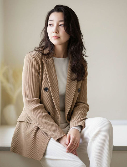 ＜SPECCHIO＞シャトルプリーツ ピークドラペル ダブルブレスト ジャケット