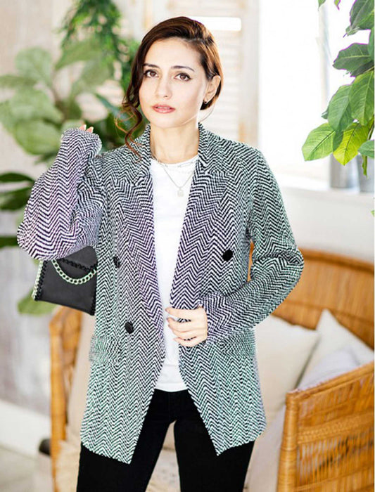 ＜SPECCHIO＞シャトルプリーツ ピークドラペル ダブルブレスト ジャケット