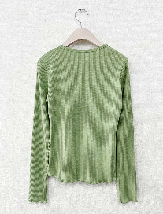 メロウヘム・細リブ長袖カットソー