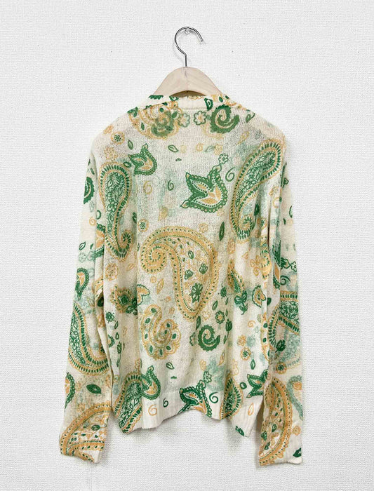 アートプリント・シアーニットカーディガン