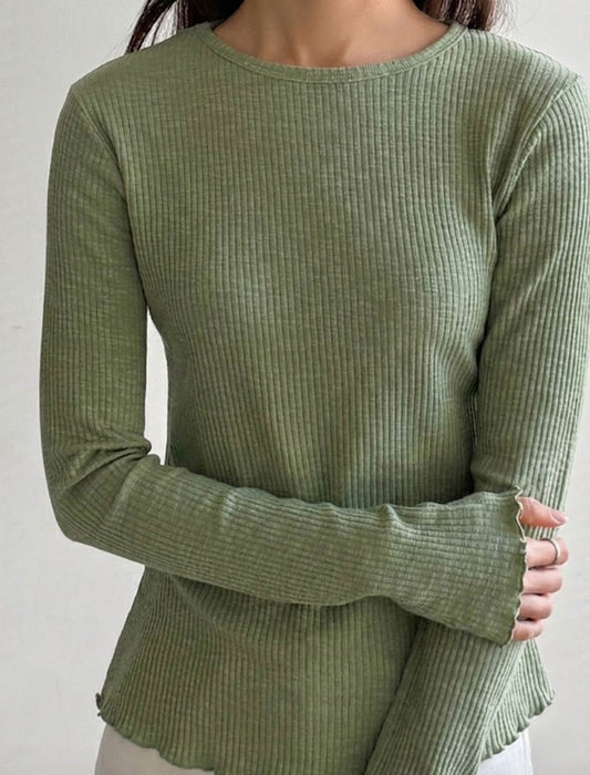 メロウヘム・細リブ長袖カットソー