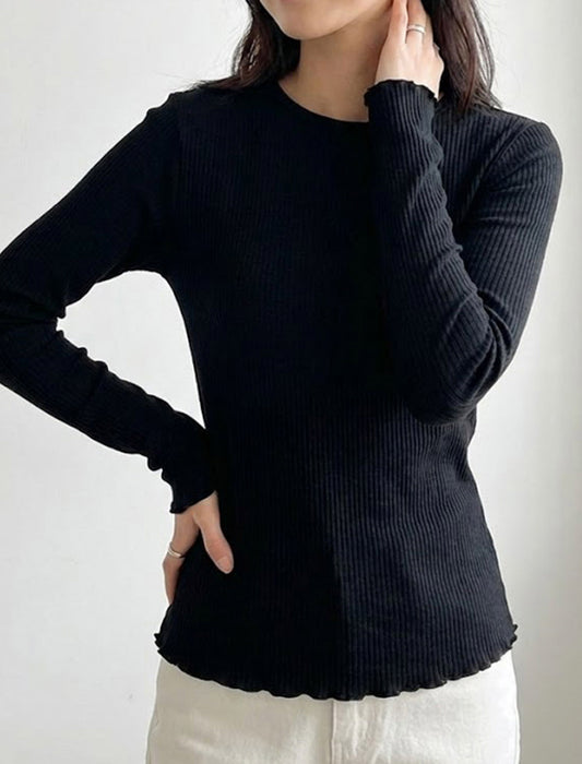 メロウヘム・細リブ長袖カットソー