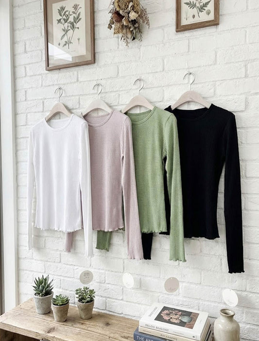 メロウヘム・細リブ長袖カットソー