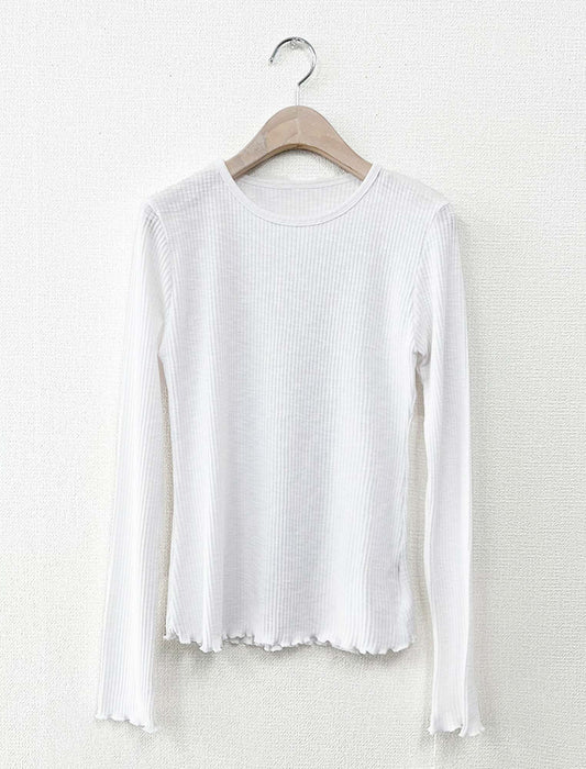 メロウヘム・細リブ長袖カットソー