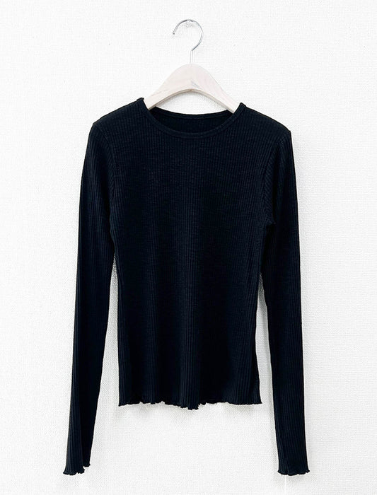 メロウヘム・細リブ長袖カットソー