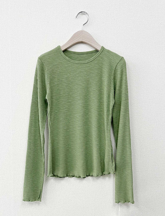 メロウヘム・細リブ長袖カットソー
