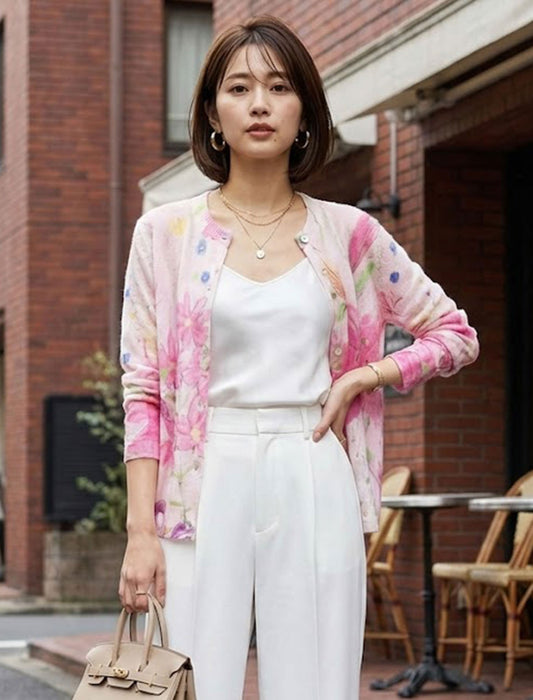 フェミニンアート・シアーニットカーディガン