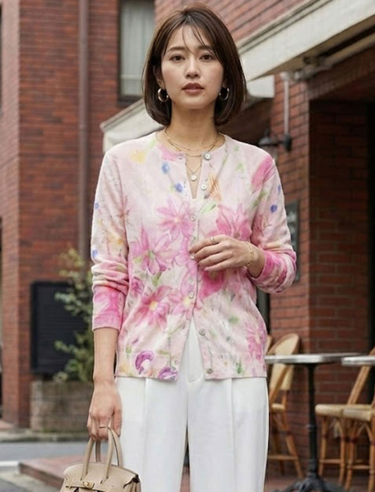 フェミニンアート・シアーニットカーディガン