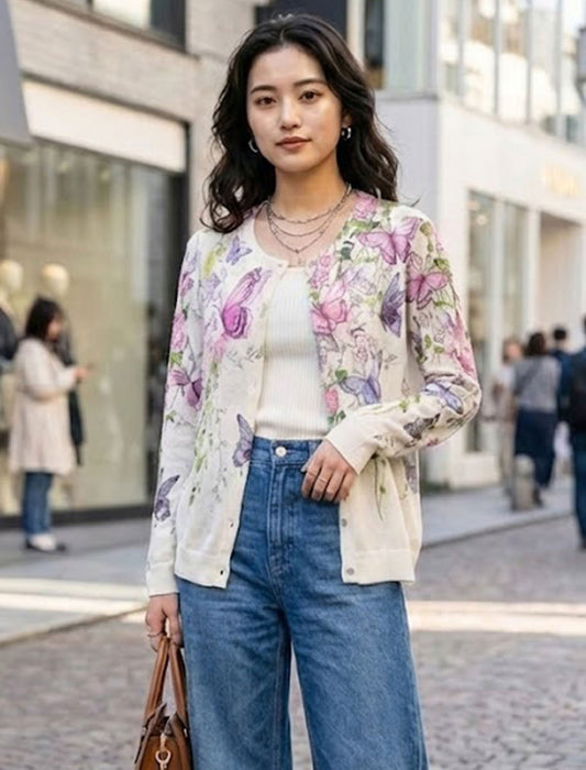 フェミニンアート・シアーニットカーディガン