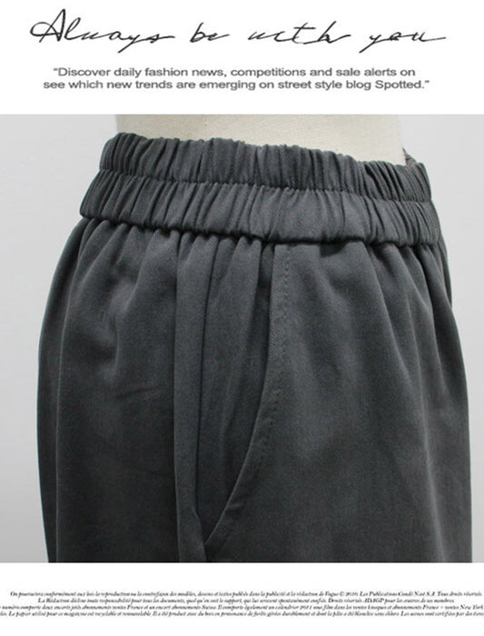 裾レース配色パンツ