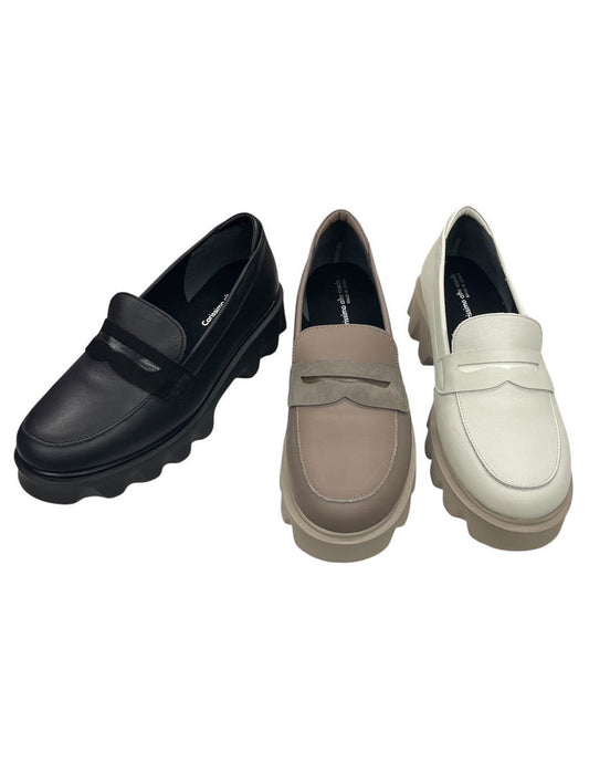 ＜カリシモアルテ＞厚底ボリュームソール・コインローファー