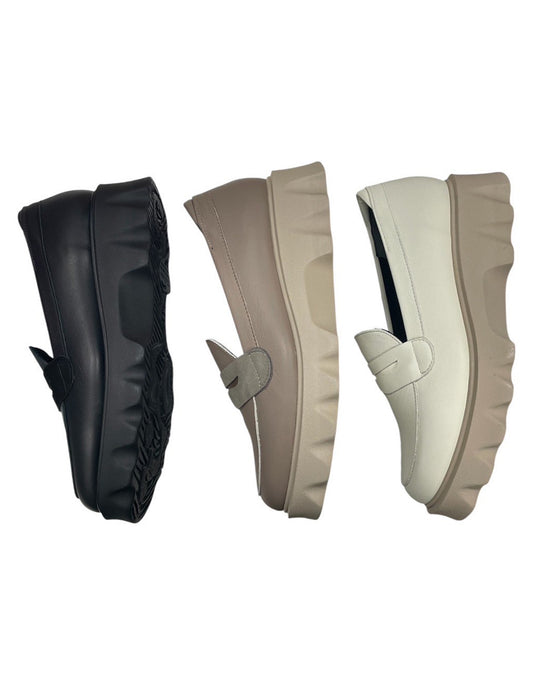 ＜カリシモアルテ＞厚底ボリュームソール・コインローファー