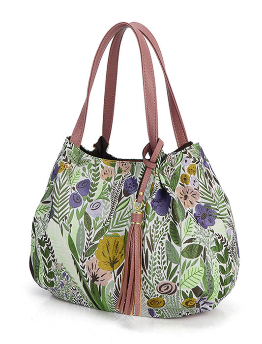 ボタニカル総柄トートバッグ