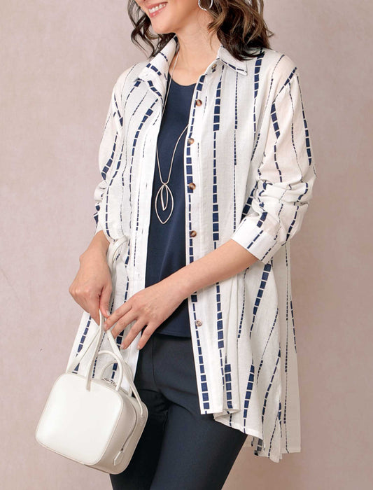 【受注】綿混プリントシャツチュニック