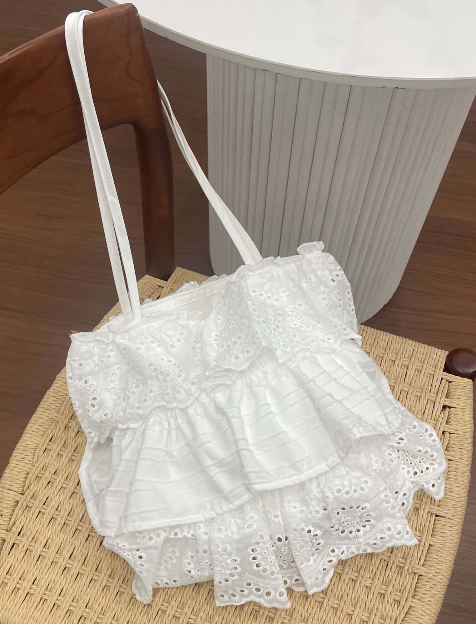 スカラップレース ティアードフリル エコストートバッグ | Northmall