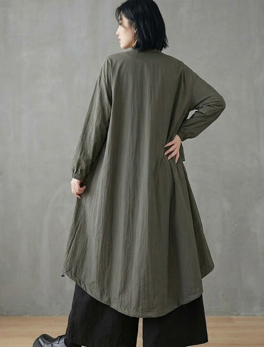 ウエストフリル ジップアップ ロングライトコート