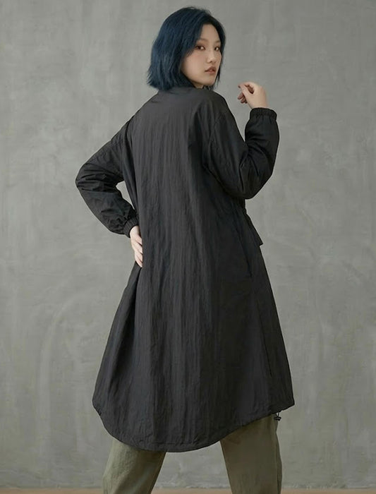 ウエストフリル ジップアップ ロングライトコート