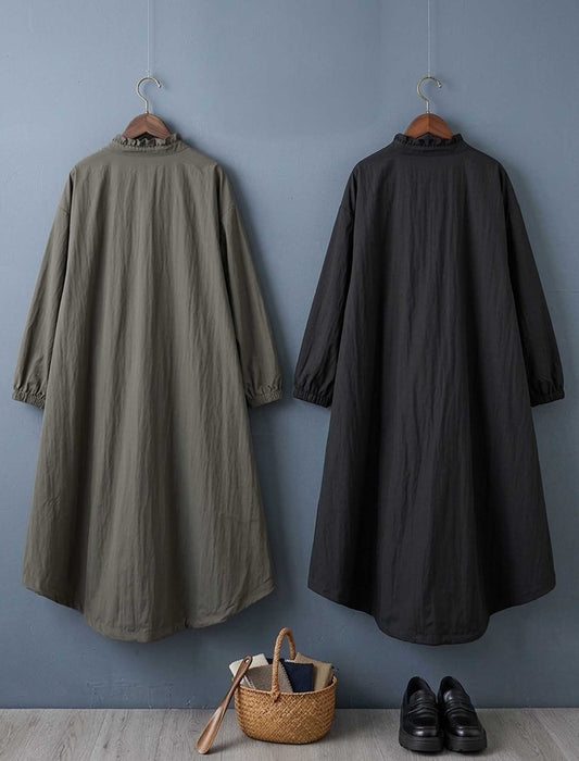 ウエストフリル ジップアップ ロングライトコート