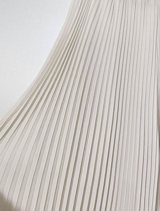 極細ランダムプリーツ フレアワイドパンツ（スカーチョ）