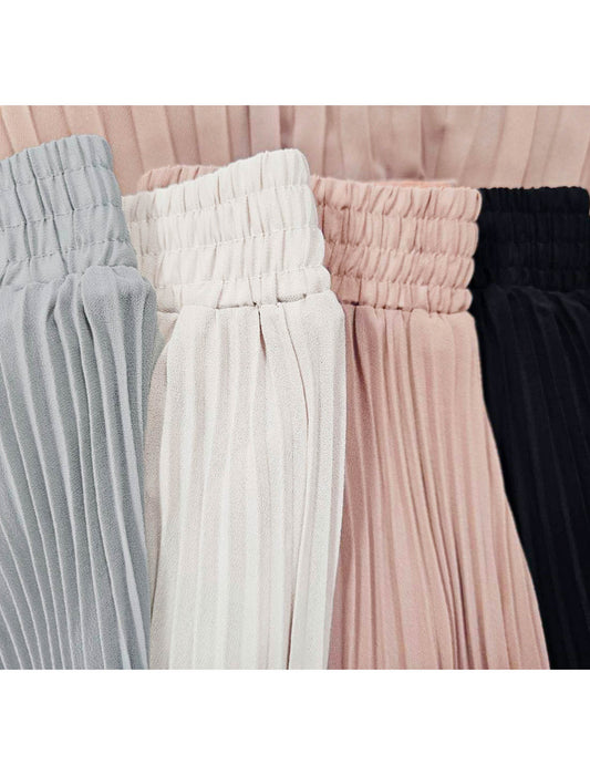 極細ランダムプリーツ フレアワイドパンツ（スカーチョ）