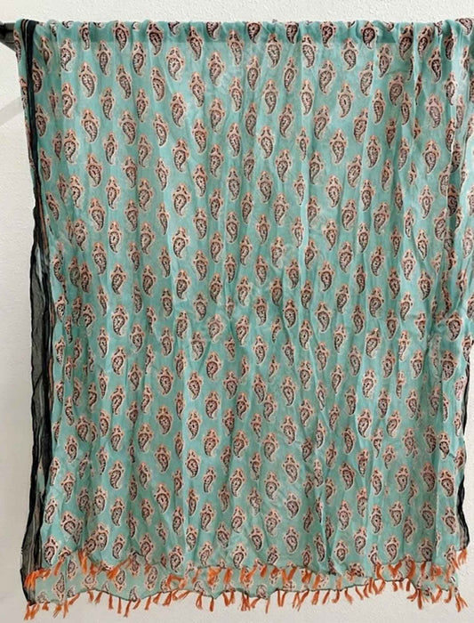 ペイズリー柄 タッセル付 エスニック大判ストール