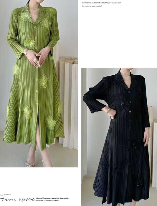 ゆったりプリーツコートワンピース