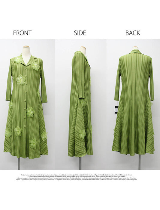 ゆったりプリーツコートワンピース