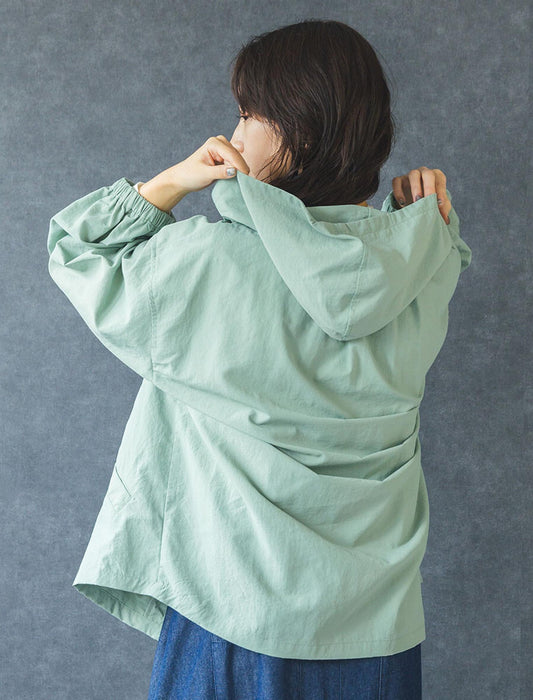 撥水＆持ち運びOK！ ボリューム袖ポケッタブルマウンテンパーカー