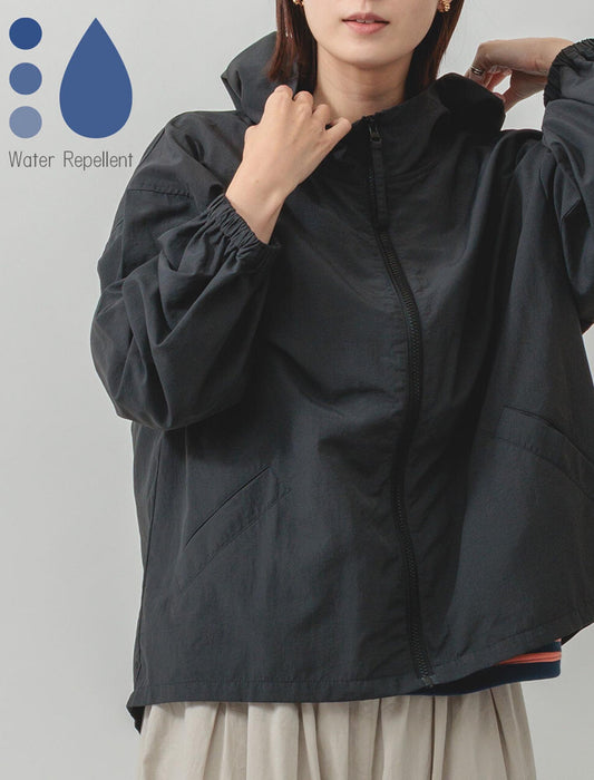 撥水＆持ち運びOK！ ボリューム袖ポケッタブルマウンテンパーカー