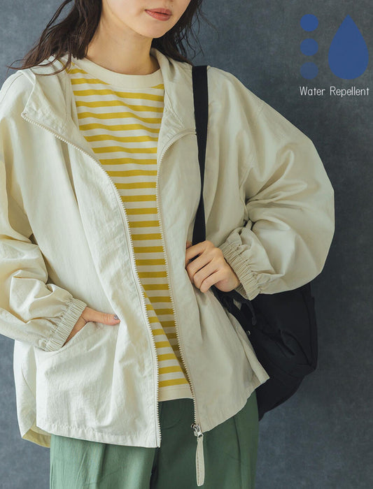 撥水＆持ち運びOK！ ボリューム袖ポケッタブルマウンテンパーカー