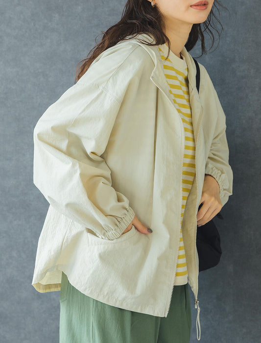 撥水＆持ち運びOK！ ボリューム袖ポケッタブルマウンテンパーカー