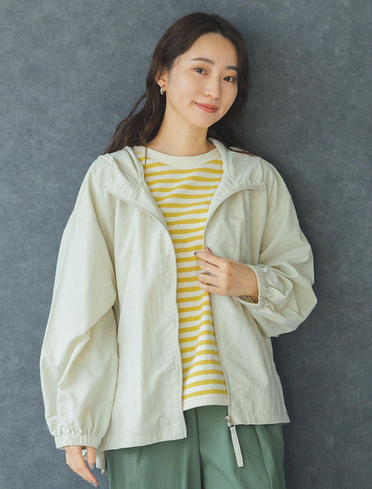 撥水＆持ち運びOK！ ボリューム袖ポケッタブルマウンテンパーカー