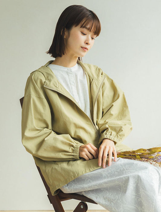 撥水＆持ち運びOK！ ボリューム袖ポケッタブルマウンテンパーカー