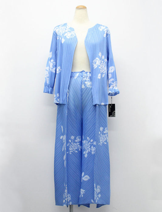 花柄プリントプリーツセット