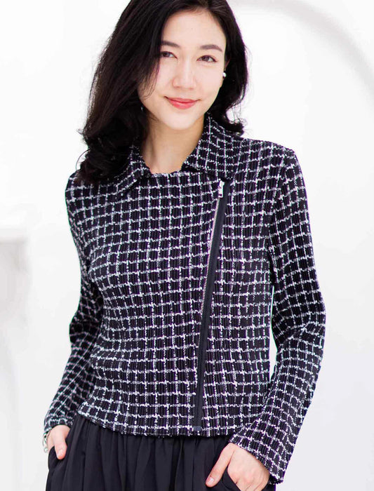 ＜SPECCHIO＞シャトルプリーツライダースジャケット