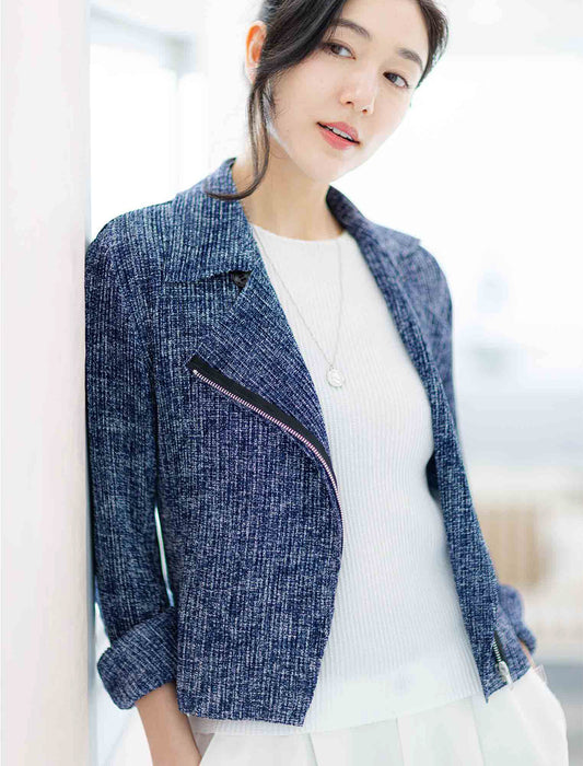 ＜SPECCHIO＞シャトルプリーツライダースジャケット