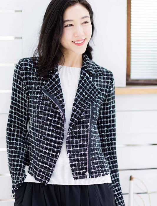 ＜SPECCHIO＞シャトルプリーツライダースジャケット